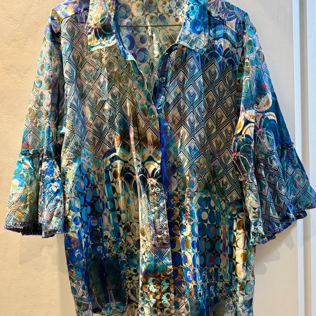 Johnny Was Colorful Boho Blouse Nwot